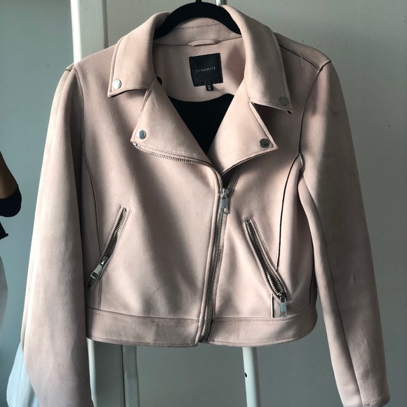 Dynamite Soft pink biker jacket size S - Picture 2 of 3